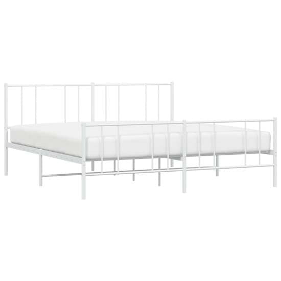 Devlin Metal Super King Size Bed In White_2