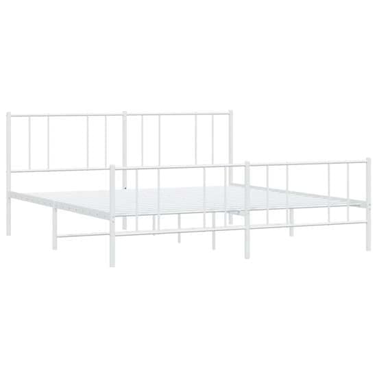 Devlin Metal Super King Size Bed In White_3