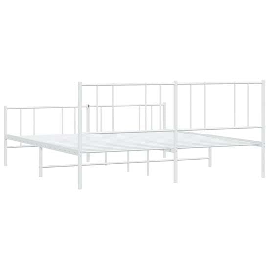Devlin Metal Super King Size Bed In White_6