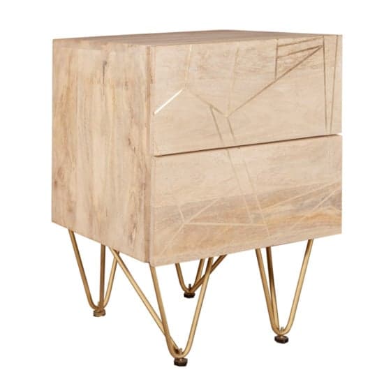 Dhort Wooden Side Table In Natural With 2 Drawers_2