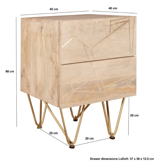 Dhort Wooden Side Table In Natural With 2 Drawers_4