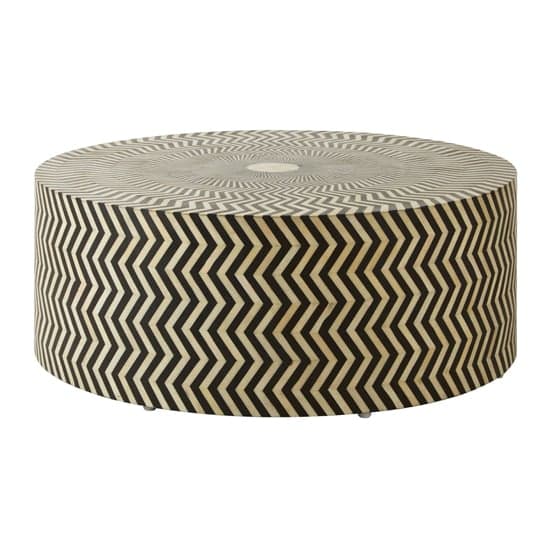 Diadem Round Wooden Coffee Table In Black And White_2
