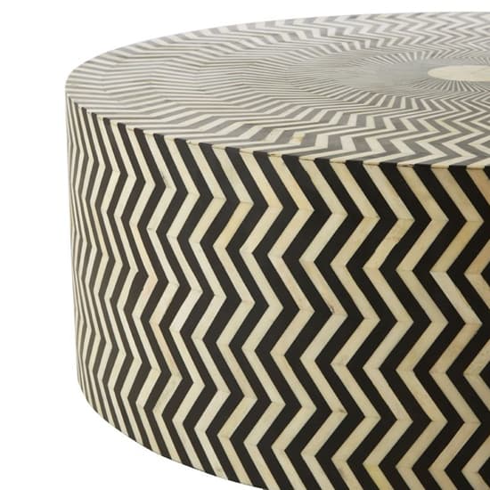 Diadem Round Wooden Coffee Table In Black And White_5