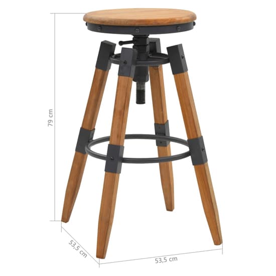Dianna Outdoor Round Brown Wooden Bar Stools In A Pair_3