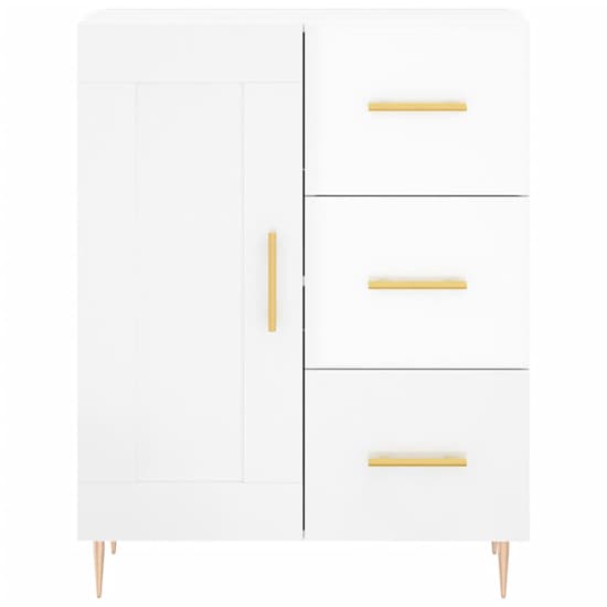 Didim High Gloss Sideboard With 1 Door 3 Drawers In White_3