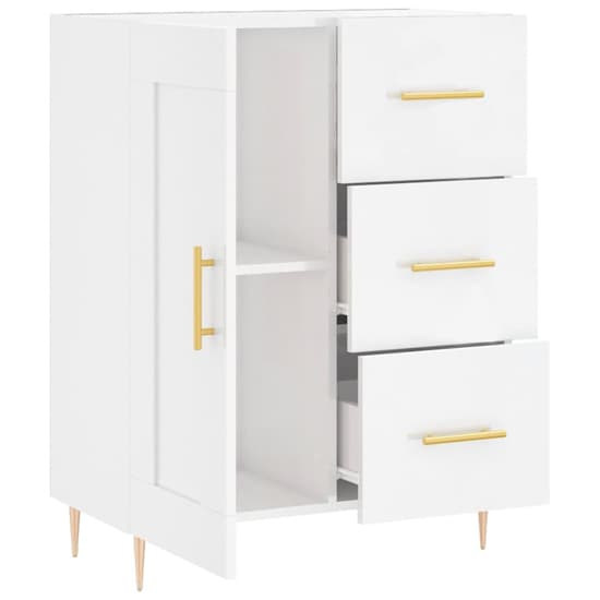 Didim High Gloss Sideboard With 1 Door 3 Drawers In White_4