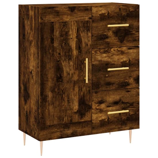 Didim Wooden Sideboard With 1 Door 3 Drawers In Smoked Oak_2