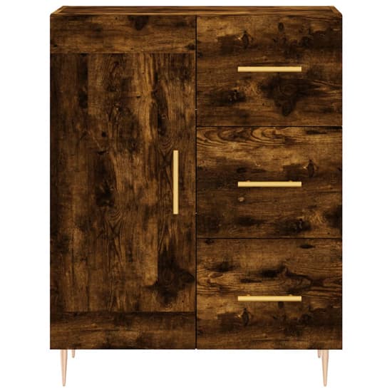 Didim Wooden Sideboard With 1 Door 3 Drawers In Smoked Oak_3