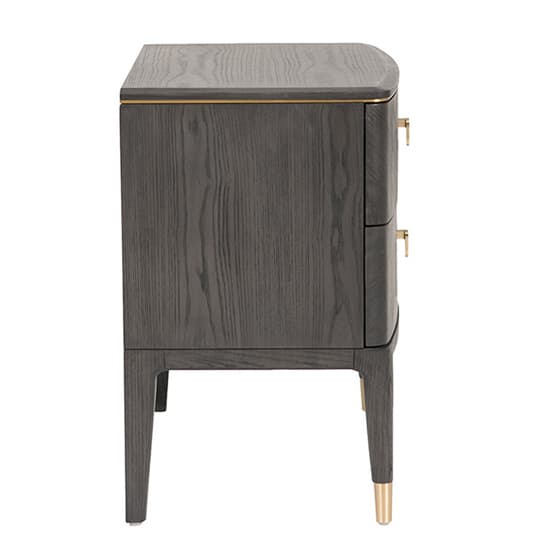 Dileta Wooden Bedside Cabinet With 2 Drawers In Brown_3