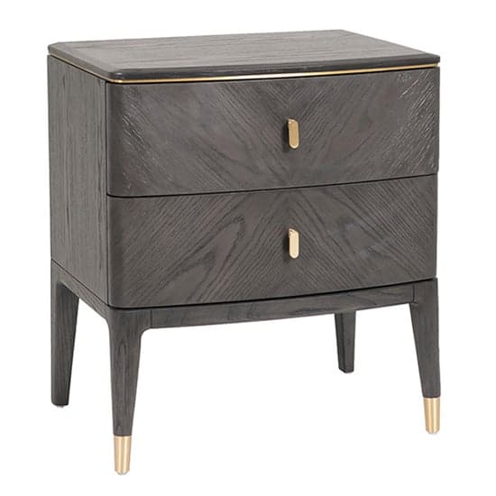 Dileta Wooden Bedside Cabinet With 2 Drawers In Brown_1