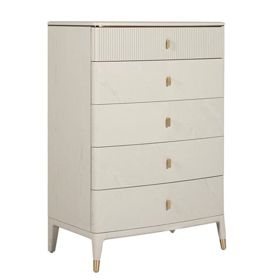 Dileta Wooden Chest Of 5 Drawers In White_2