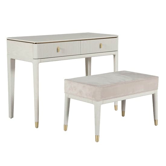 Dileta Wooden Dressing Table With 2 Drawers In White_2