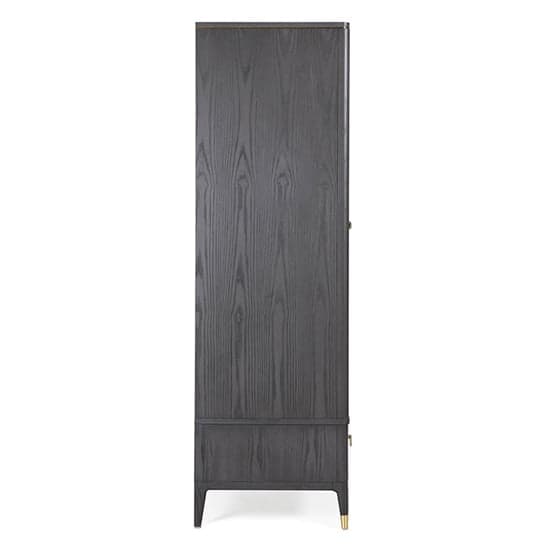 Dileta Wooden Wardrobe With 2 Doors And 2 Drawers In Ebony_3