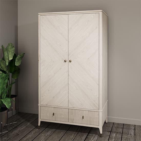 Dileta Wooden Wardrobe With 2 Doors In White_1