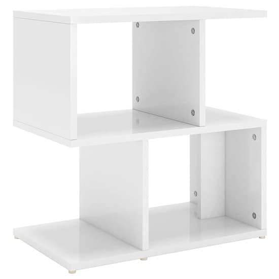 Dimitar High Gloss Bedside Cabinet In White_3