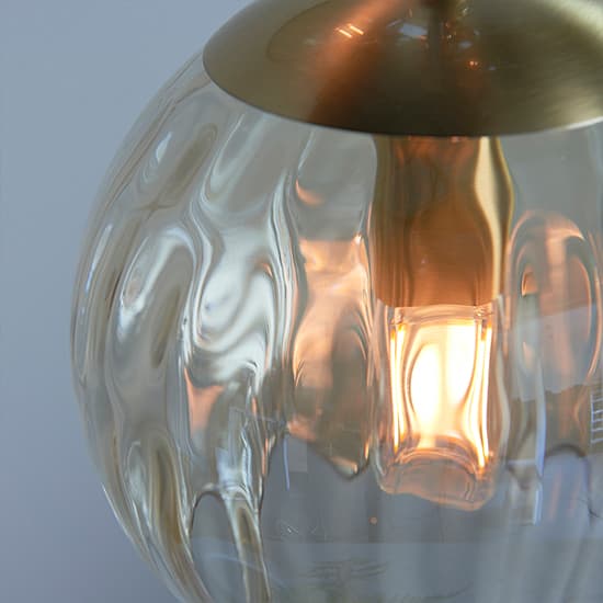 Dimple 5 Lights Dimpled Glass Shade Pendant Light In Champagne_6