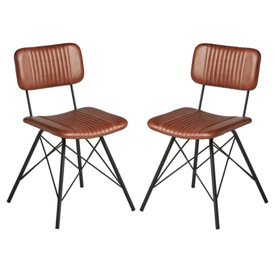 Dinas Bruciato Genuine Leather Dining Chairs In Pair_1