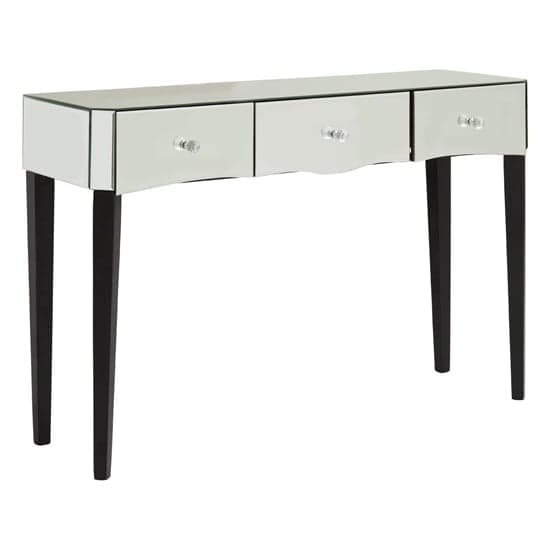 Dingolay Mirrored Glass Console Table With 3 Drawers In Silver_1