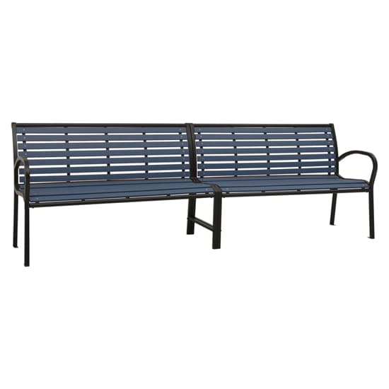Dira Twin WPC Garden Seating Bench With Steel Frame In Black_2