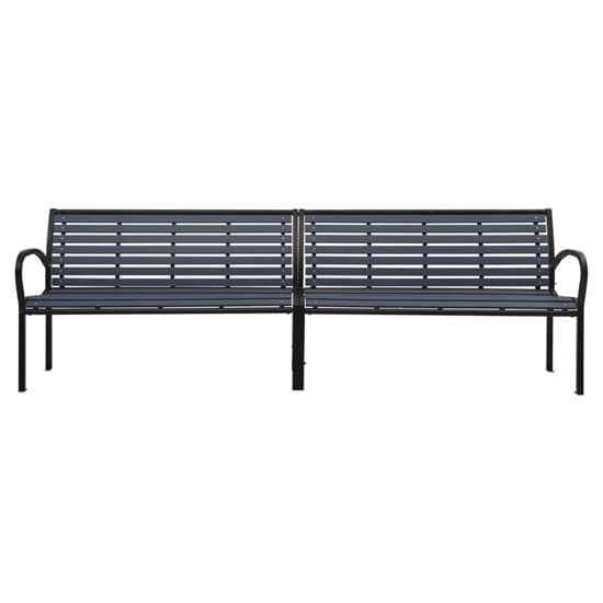 Dira Twin WPC Garden Seating Bench With Steel Frame In Black_4