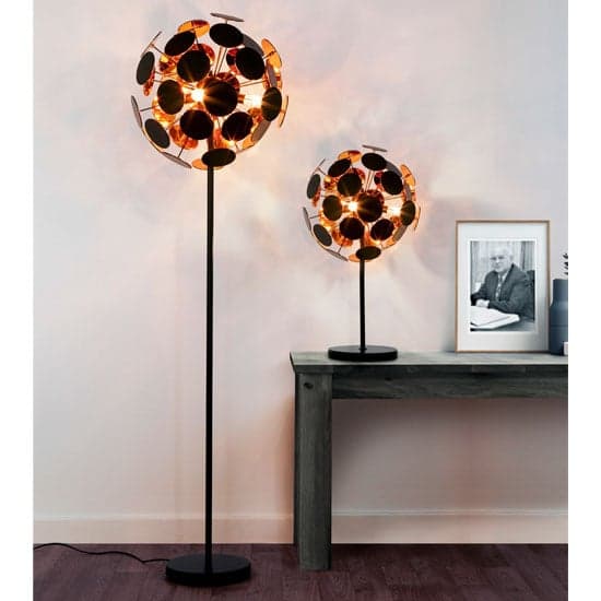Discus 4 Bulb Floor Lamp In Black And Gold_2