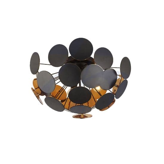 Discus Wall Hung 3 Ceiling Light In Black And Gold_2
