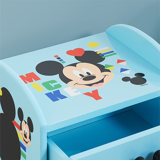 Disney Mickey Mouse Childrens Wooden Bedside Table In Blue_4