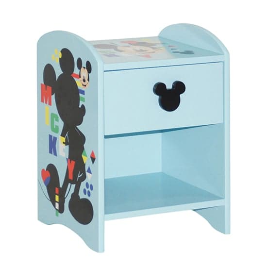 Disney Mickey Mouse Childrens Wooden Bedside Table In Blue_5