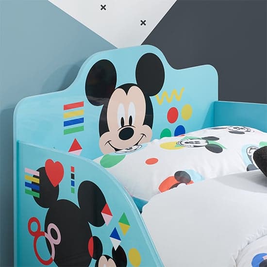 Disney Mickey Mouse Childrens Wooden Single Bed In Blue_2