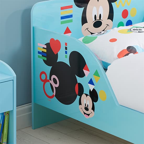 Disney Mickey Mouse Childrens Wooden Single Bed In Blue_3