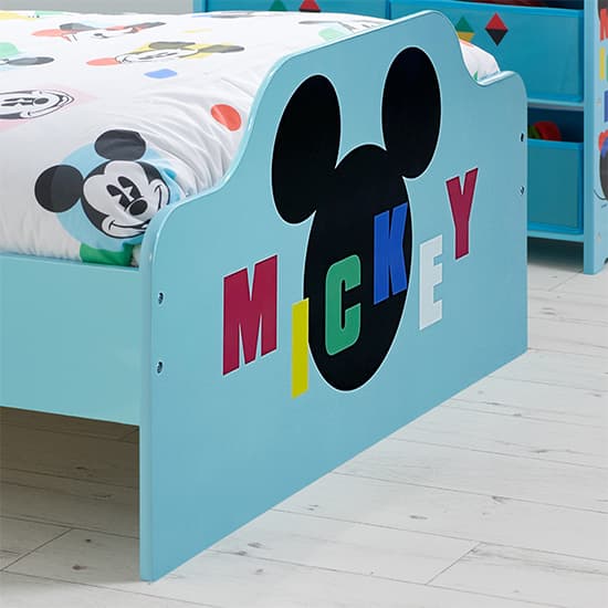 Disney Mickey Mouse Childrens Wooden Single Bed In Blue_4