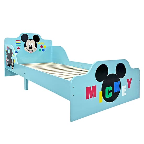 Disney Mickey Mouse Childrens Wooden Single Bed In Blue_5