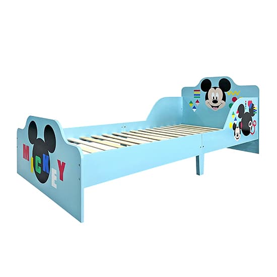 Disney Mickey Mouse Childrens Wooden Single Bed In Blue_6
