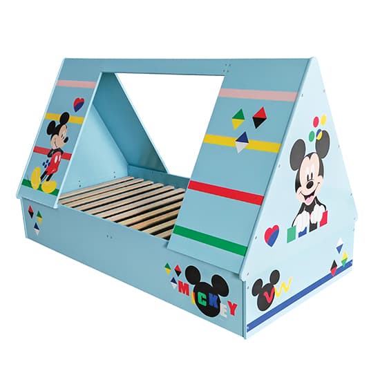 Disney Mickey Mouse Childrens Wooden Single Tent Bed In Blue_6