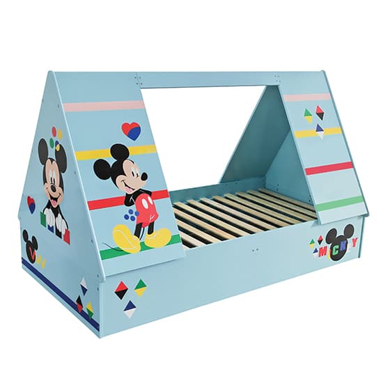 Disney Mickey Mouse Childrens Wooden Single Tent Bed In Blue_7