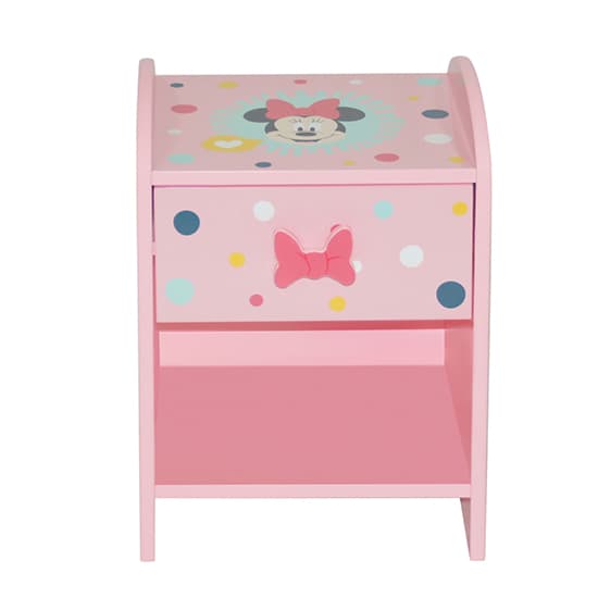 Disney Minnie Mouse Childrens Wooden Bedside Table In Pink_7