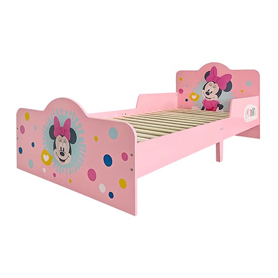 Disney Minnie Mouse Childrens Wooden Single Bed In Pink_6