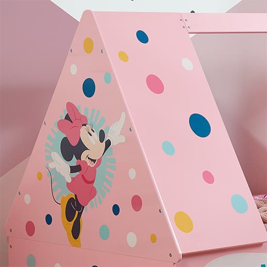 Disney Minnie Mouse Childrens Wooden Single Tent Bed In Pink_2