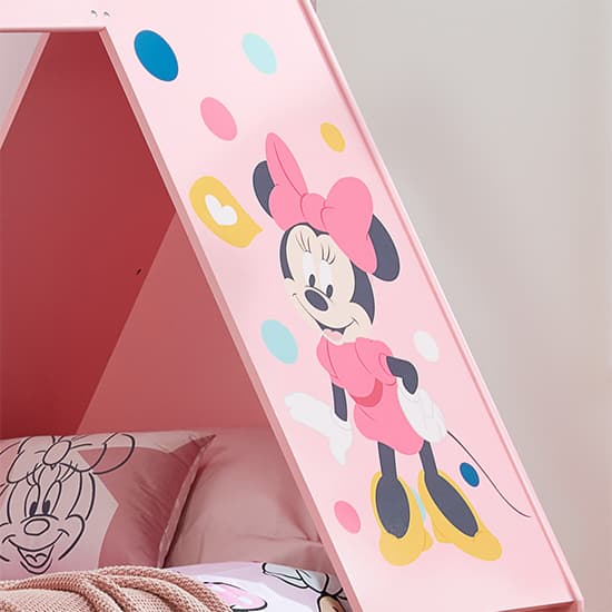 Disney Minnie Mouse Childrens Wooden Single Tent Bed In Pink_3
