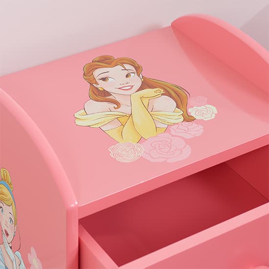Disney Princess Chidrens Wooden Bedside Table In Pink_3