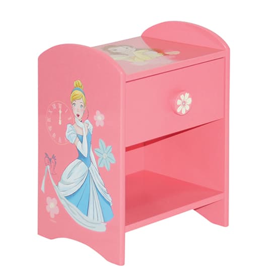 Disney Princess Chidrens Wooden Bedside Table In Pink_5