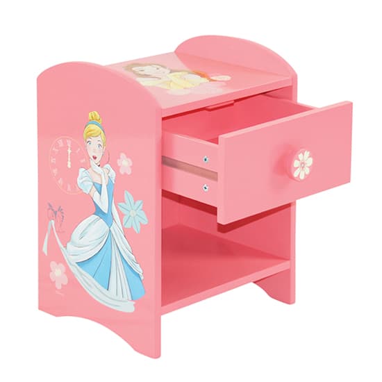 Disney Princess Chidrens Wooden Bedside Table In Pink_6