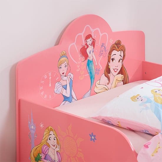 Disney Princess Childrens Wooden Single Bed In Pink_2