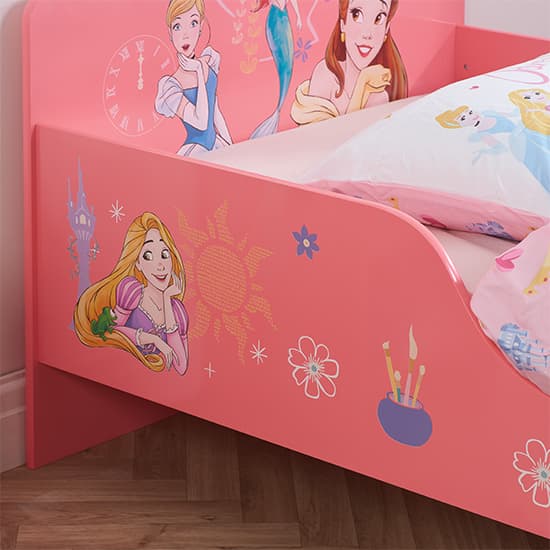 Disney Princess Childrens Wooden Single Bed In Pink_3