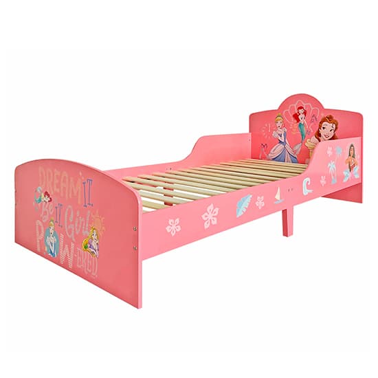 Disney Princess Childrens Wooden Single Bed In Pink_6