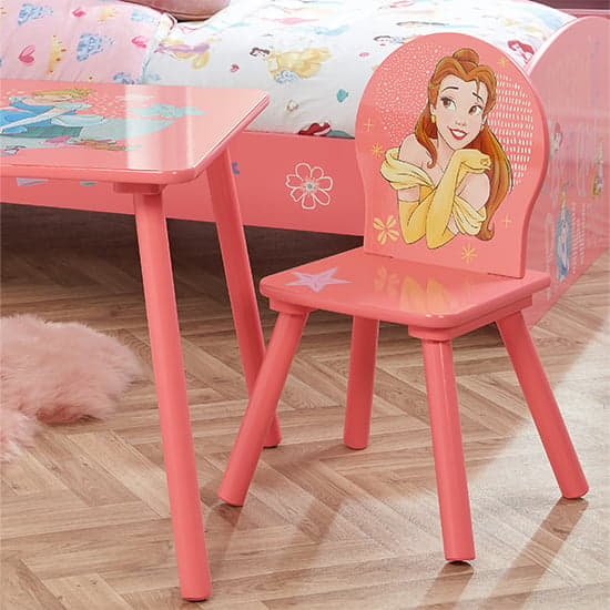 Disney Princess Childrens Wooden Table And 2 Chairs In Pink_3