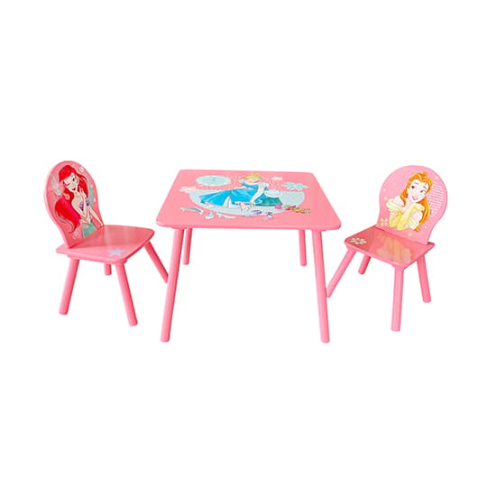 Disney Princess Childrens Wooden Table And 2 Chairs In Pink_5