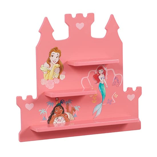 Disney Princess Childrens Wooden Wall Shelf In Pink_2