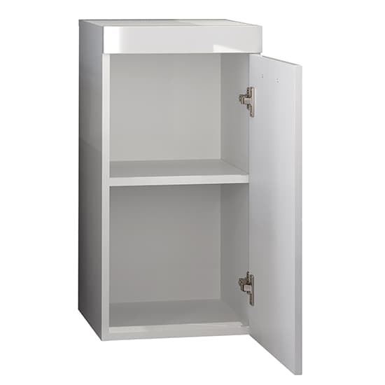 Disuq Small Wall High Gloss Bathroom Storage In White