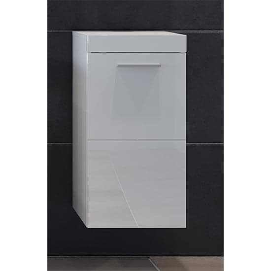 Disuq Small Wall High Gloss Bathroom Storage Cabinet In White_1